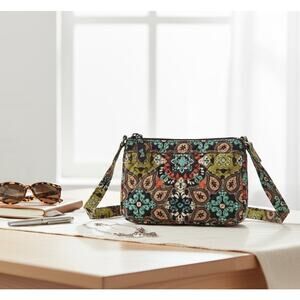 Vera Bradley | Sierra On the Go Crossbody Bag Quilted Paisley Floral Multi-Color